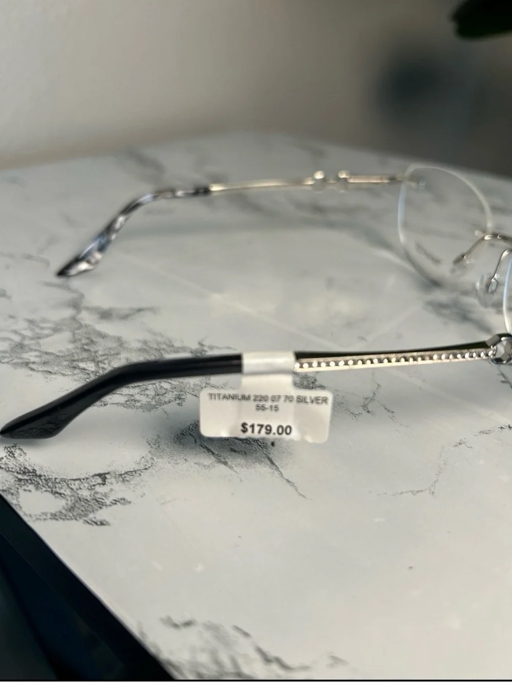 Swarovski Rimless Silver Crystal Accent Eyeglasses